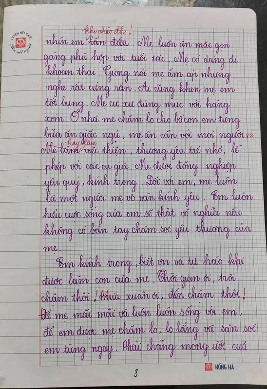 Bài văn tả mẹ đạt 9 điểm gây sốt mạng tinh tế nhất là lời phê của giáo viên-3.webp