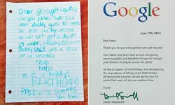Lá thư đáng yêu của bé gái gửi sếp của cha tại Google